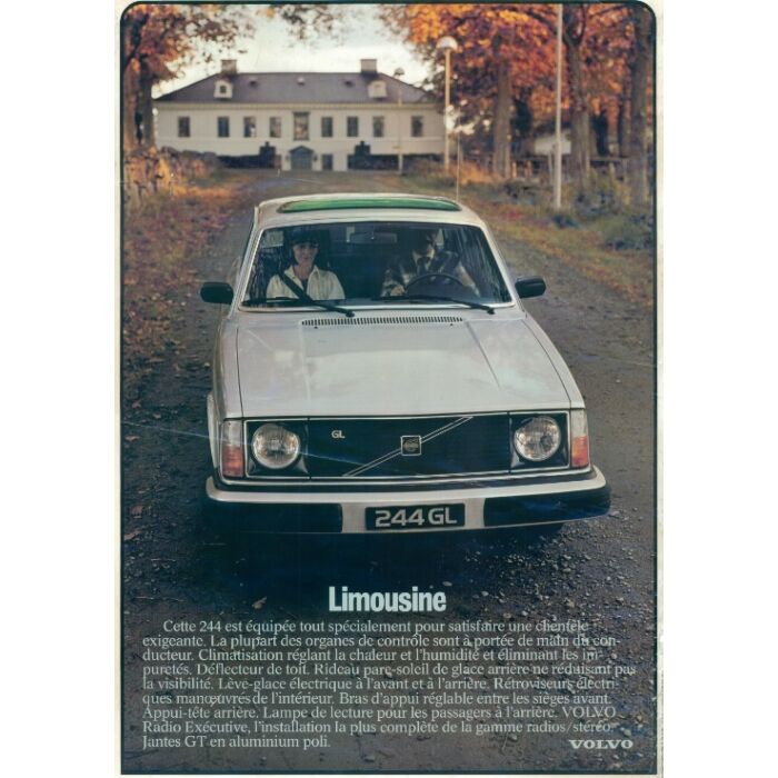 Poster 244 GL zilver limousine  voor landhuis  reproductie