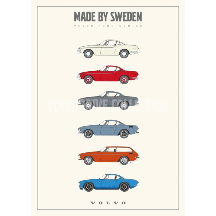 Volvo Poster P1800 Made by Sweden Volvo onderdeel nr posterP1800