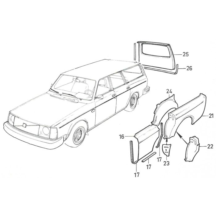 volvo 245 body parts