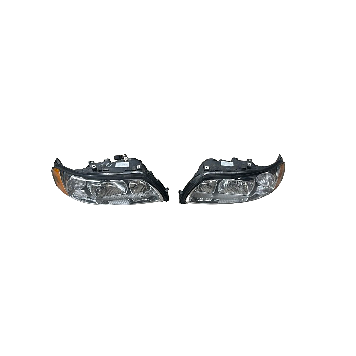 volvo , set, koplamp, kuntststof, links en rechts, headlight, plastic, left and right, v70 H7, orgineel volvo, part nr. 30698836, 30698835