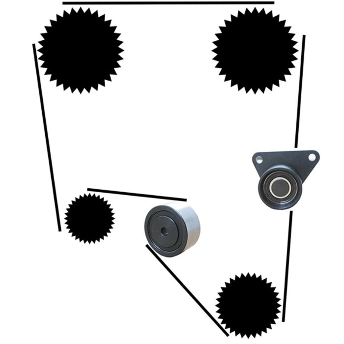 Distributieriem set C70 850 V70 S70 S40 V40 benzine B5204 B5234 B5244 B5254 V70N engine no 131155-1266127 year 2000-