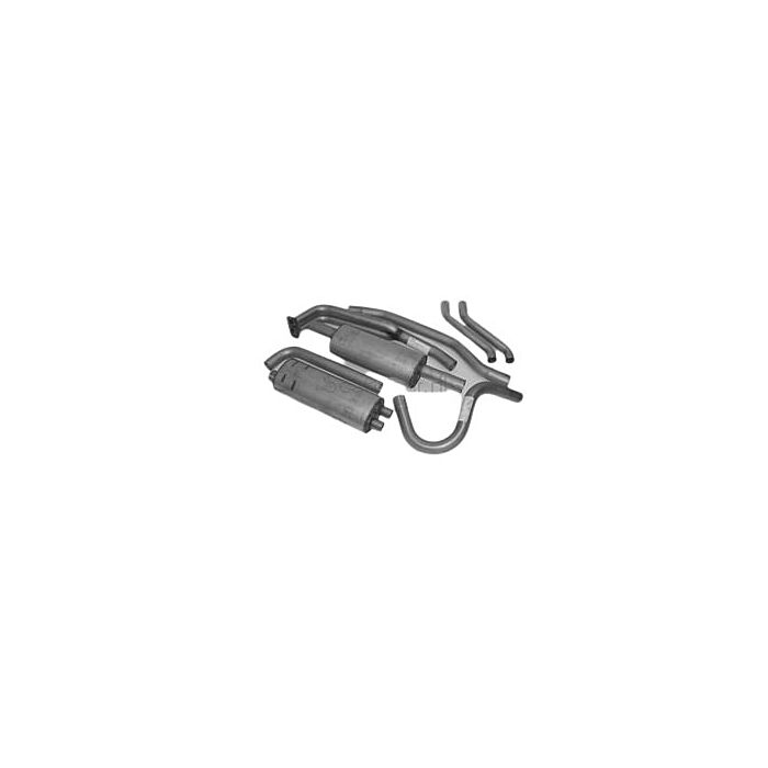 Uitlaatset P1800 RVS 1966-1969 carburateur met dubbele voorpijp chassinr 16.500+
