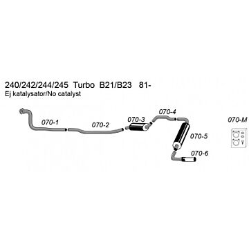 Uitlaat 240 TURBO Simons 1981+ 63.5mm eerste demper