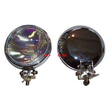 Verstraler in het chroom / 14.5 cm diameter / set a 2 stuks / parelmoer glas inclusief halogeenlamp H3 / helaas niet meer leverbaar