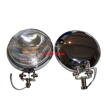 Verstralers in het chroom / 15.5 cm / 6 inch diameter / set a 2 stuks met H3 lamp en parkeerlamp