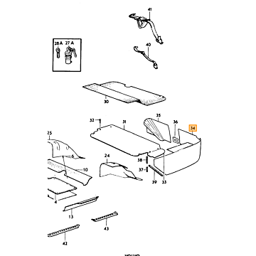 paneel 140 164 kofferbak karton sedan links