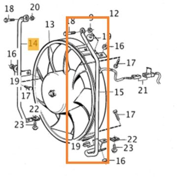 Steun links electrische fan koelventilator 740 760 780 