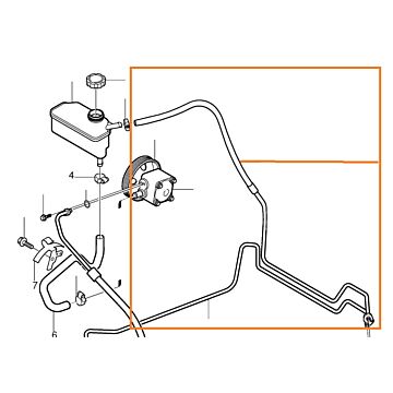Retourleiding stuurbekrachtiging volvo S60 (-2009)  V70 P26 (2001-2007)  V70 P26  XC70 (2001-2007)  XC70 (2001-2007) zie 31340942