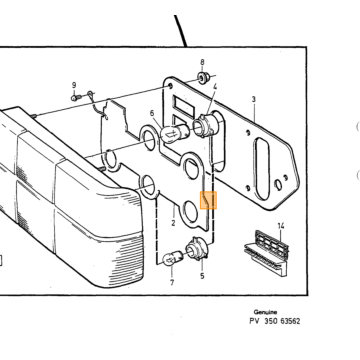 Achterlicht Links Chroomstrip Volvo 740 4 deurs sedan -1989 (3518918)