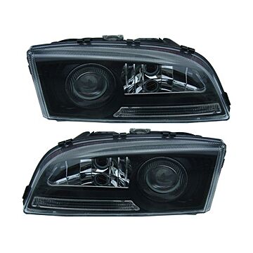 Koplamp zwart styling USA Links en Rechts in set VOLVO S70 V70 I -00 set
