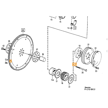 Poelie pulley krukas B19-B21+B23 -1984 240+260+740