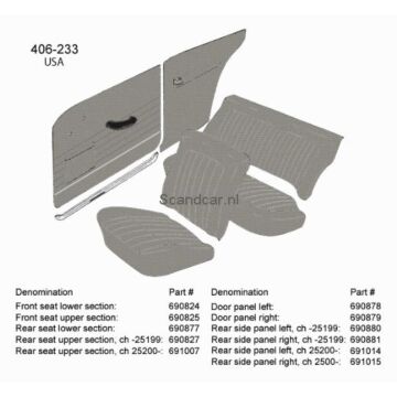 Bekleding amazon 2 deurs zijpaneel cover linksachter grijs 408-235