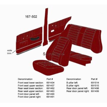 Bekleding Amazon achterbank hoes rug rood