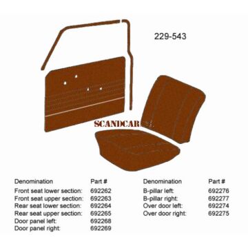 Bekleding Duett 210 B stijl links bruin 230-544 1966-1968