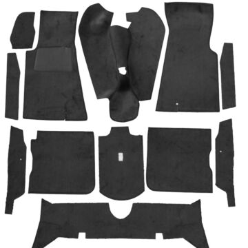 Mattenset 164  vloerbedekking carpet textiel zwart 10 delen ch -50.000