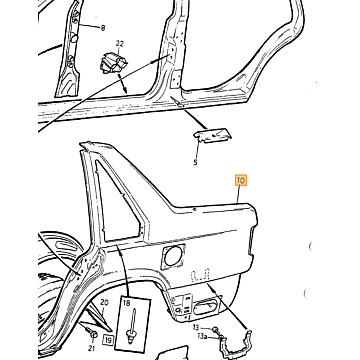 Achter spatscherm links volvo 740 760 940 960 station alle jaren