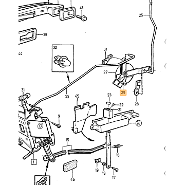 Handvat links portierdeur  960 S90 V90 (-1998)