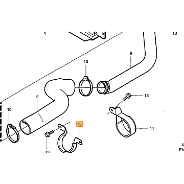 IC afvoerslang met 25mm BOV aansluiting Silicone Zwart Volvo 850 - S70 - V70 turbo volvo