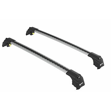 Dakdragers Zilver voor aan roofrail/dakrail  Volvo V90 Cross Country max 75kg dakrail  wing vorm  voor weinig windgeruis