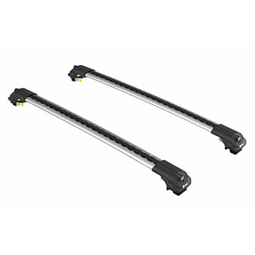 Dakdragers zilver voor aan roofrail/dakrail  Volvo XC70 1997-2016  max 75kg dakrail  wing vorm  voor weinig windgeruis