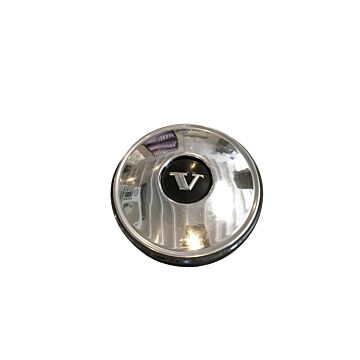Begagnad Krom/Svart Navkapsel för Volvo PV, Amazon, P1800, 140 1964+, Part Number: 670437