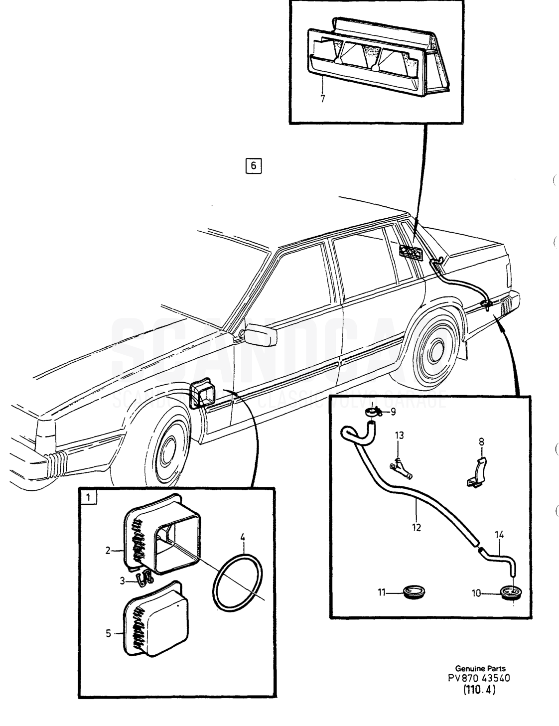 HEIZUNGSBEDIENUNG MIT AUTOM. KLIMASTEUERUNG COMBU - sprängskiss, Kaross och interiör, Volvo 740-760-serien upp till 1984