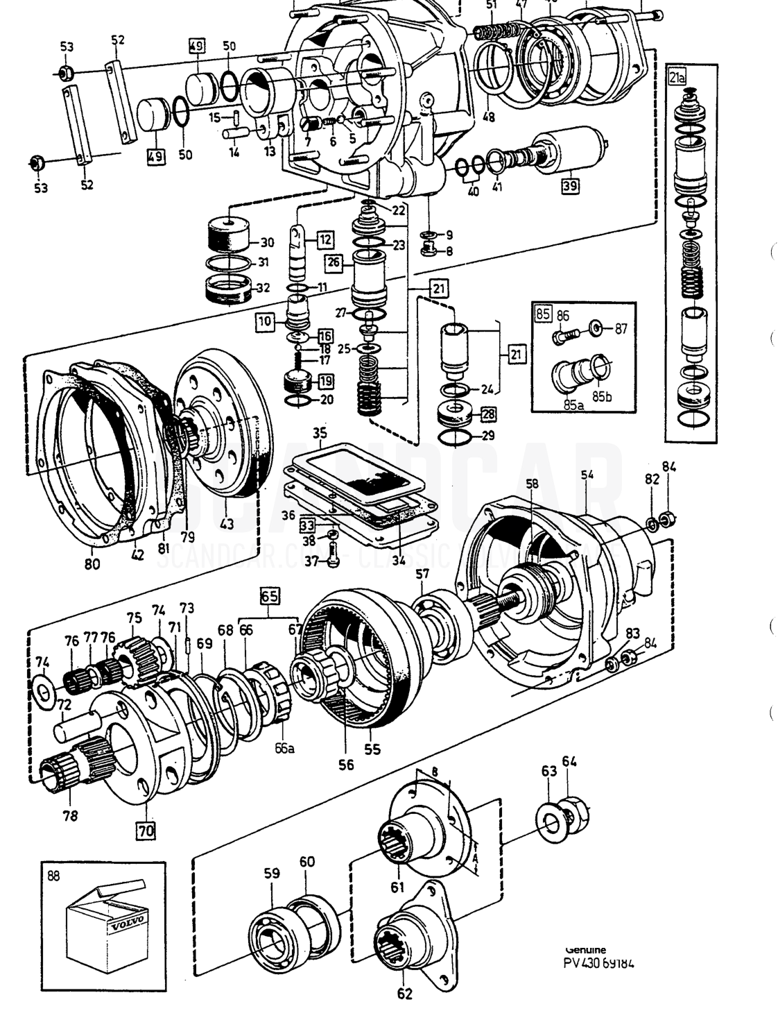 GETRIEBEAUFHÄNGUNG Bezeich nung - sprängskiss, Kraftöverföring, Volvo 740-760-serien upp till 1984