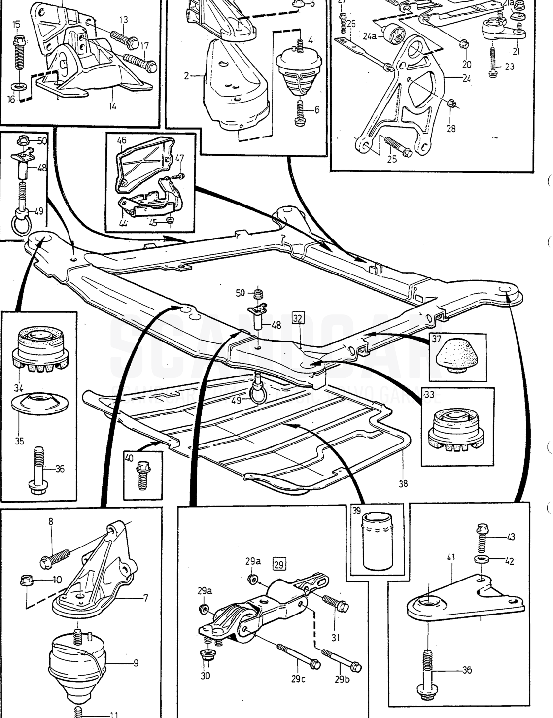 Motor, sida 102 - sprängskiss, Volvo 850-serien