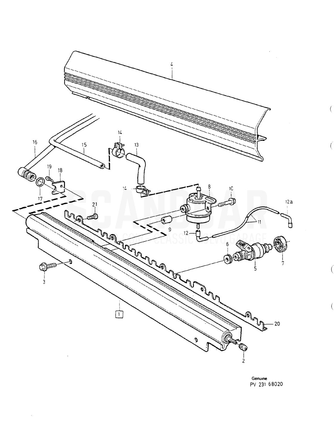 Motor, sida 166 - sprängskiss, Volvo 850-serien