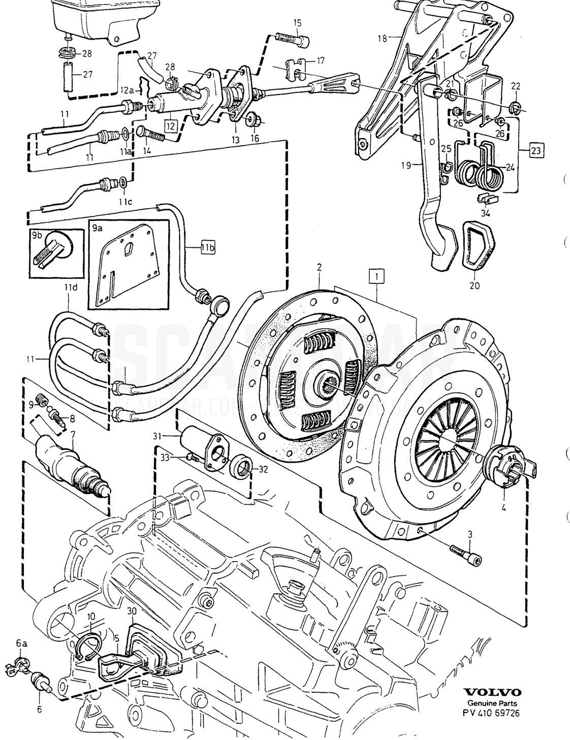 Kraftöverföring, sida 576 - sprängskiss, Volvo 850-serien