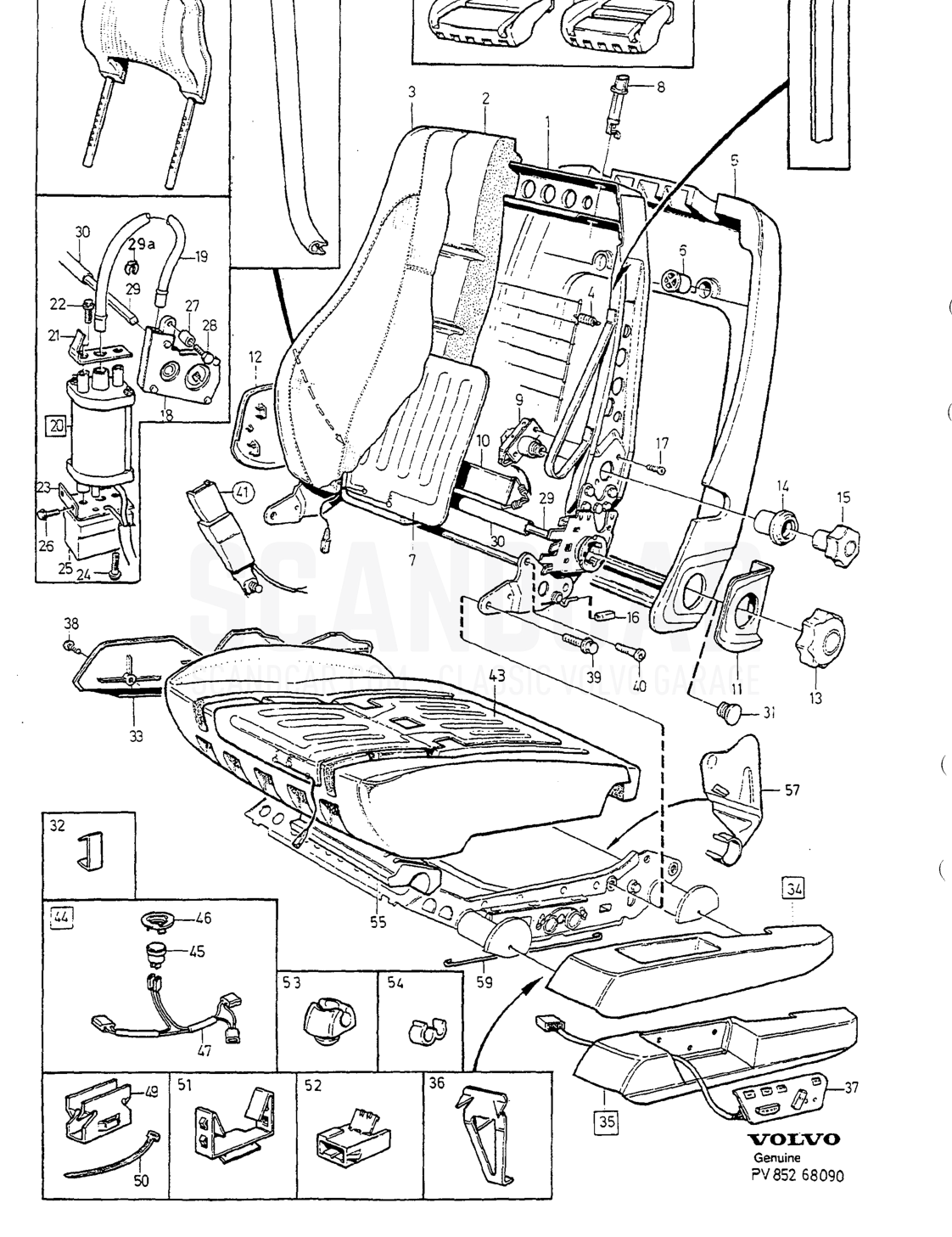 Kaross och interiör, sida 970 - sprängskiss, Volvo 850-serien