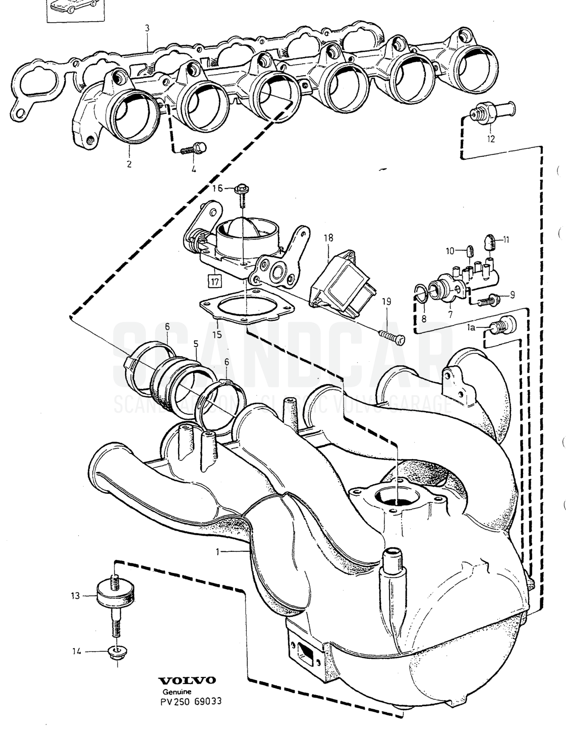 Motor, sida 304 - sprängskiss, Volvo 940-960-serien från 1994
