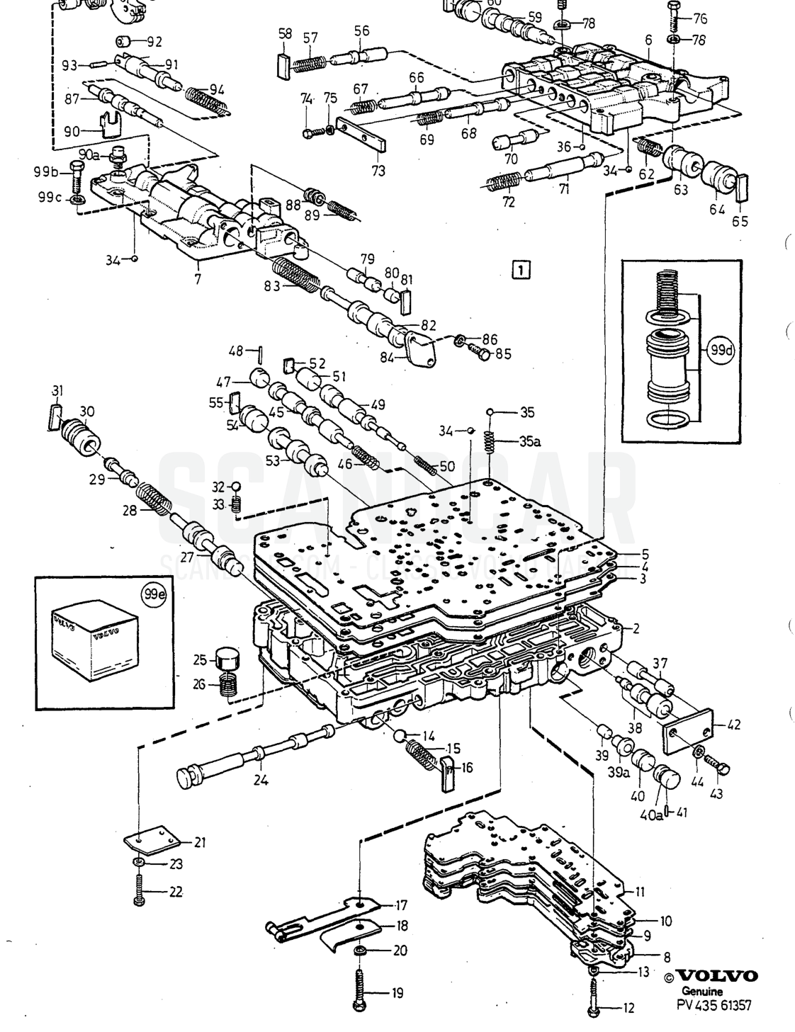 Kraftöverföring, sida 906 - sprängskiss, Volvo 940-960-serien från 1994