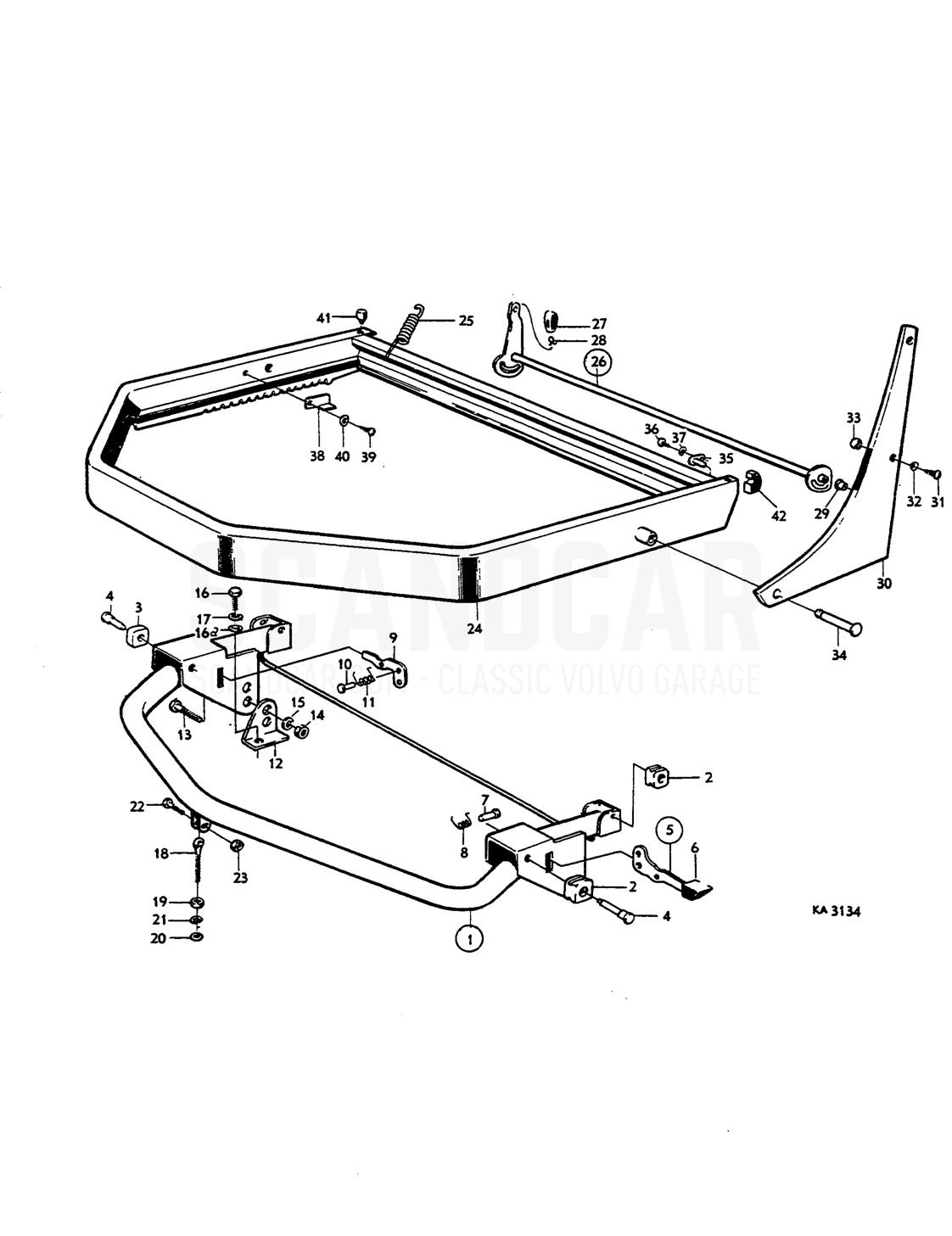 front seat mountings,int prod - sprängskiss, Kaross, Volvo Amazon B18