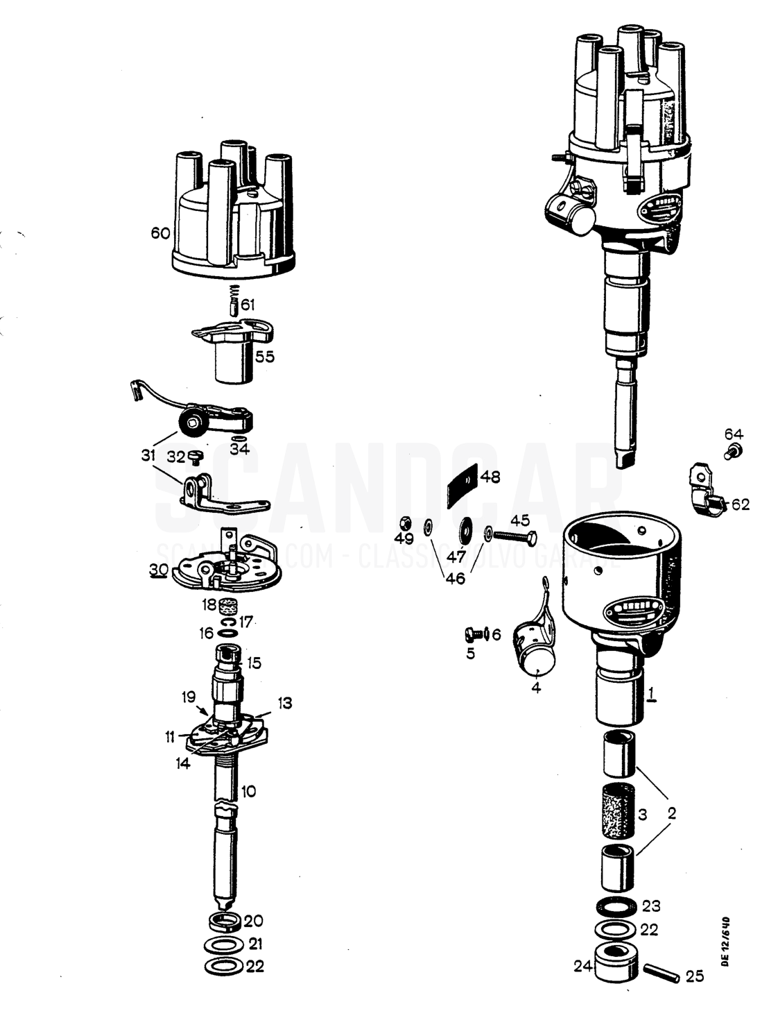 (BIS) Distributo Bosch - sprängskiss, Elutrustning, Volvo P1800 S