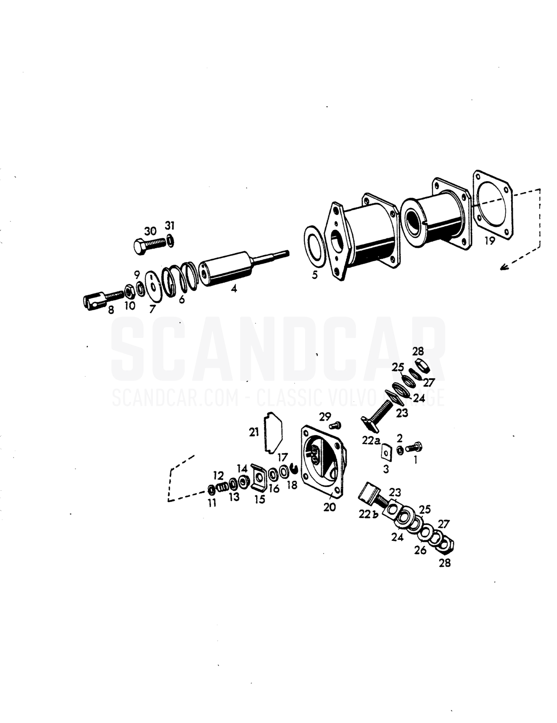 (BIS) Solenoid switch sch - sprängskiss, Elutrustning, Volvo P1800 S