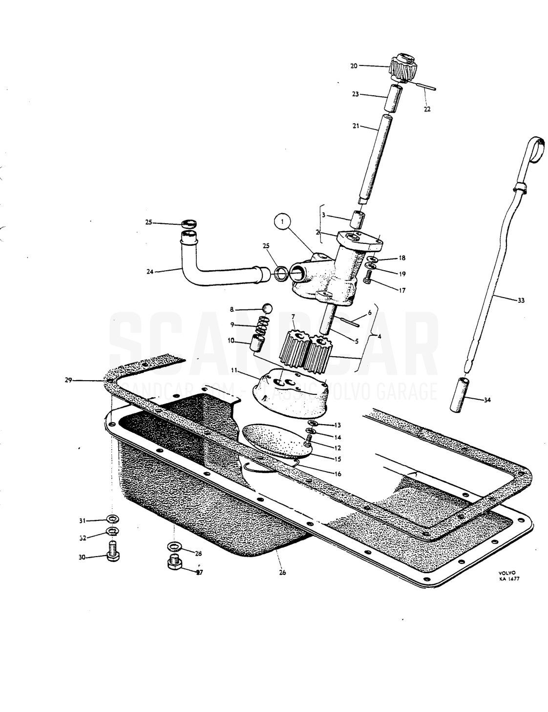 Valve mechanism - sprängskiss, Motor, Volvo P1800 S