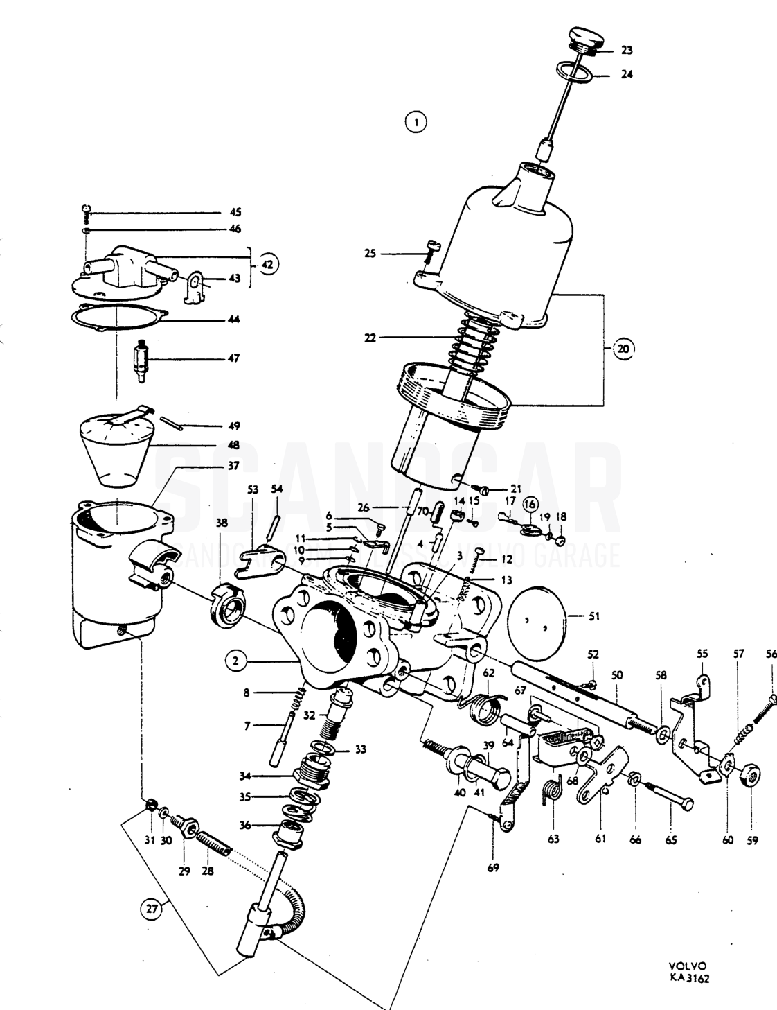 Fuel pump - sprängskiss, Bränsle- och avgassystem, Volvo P1800 S