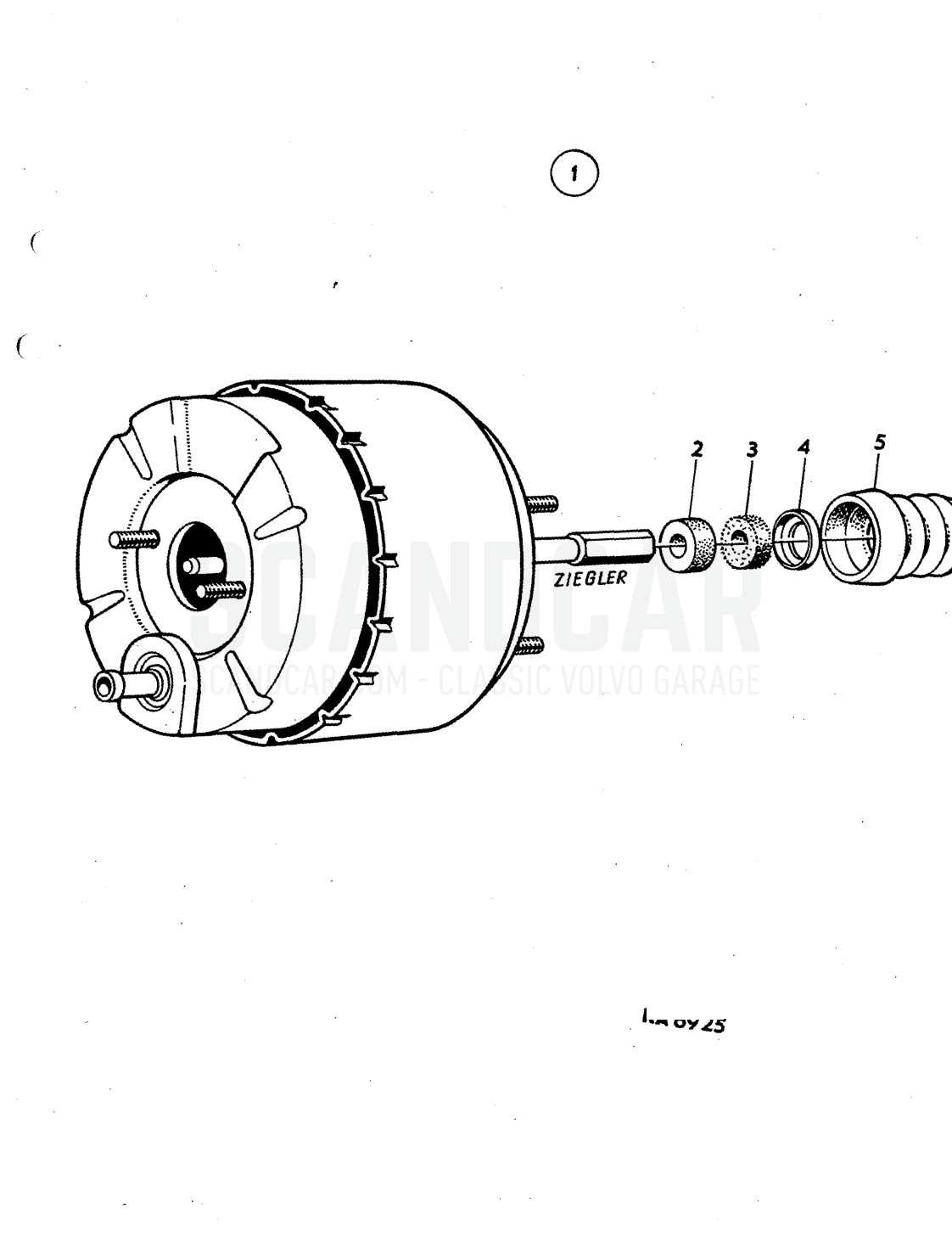 Brake pedal with Illustration installation components Sats Kit - sprängskiss, Bromsar, Volvo P1800