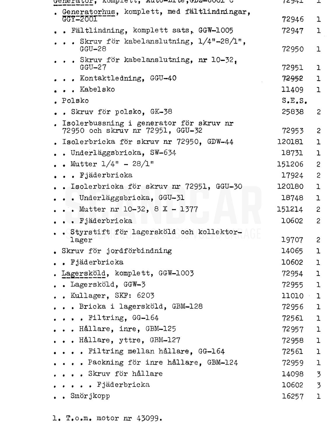 Elektrisk utrustning - sprängskiss, Elutrustning, Volvo PV444 B-K