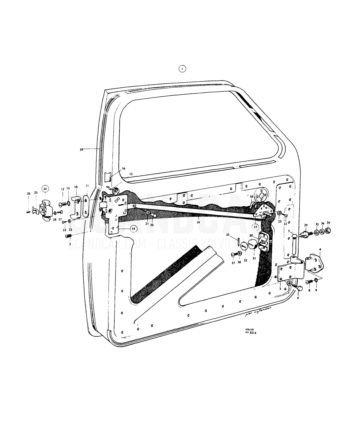 Body Luggage compartment - sprängskiss, Övriga delar, Volvo PV544 / P210 B18