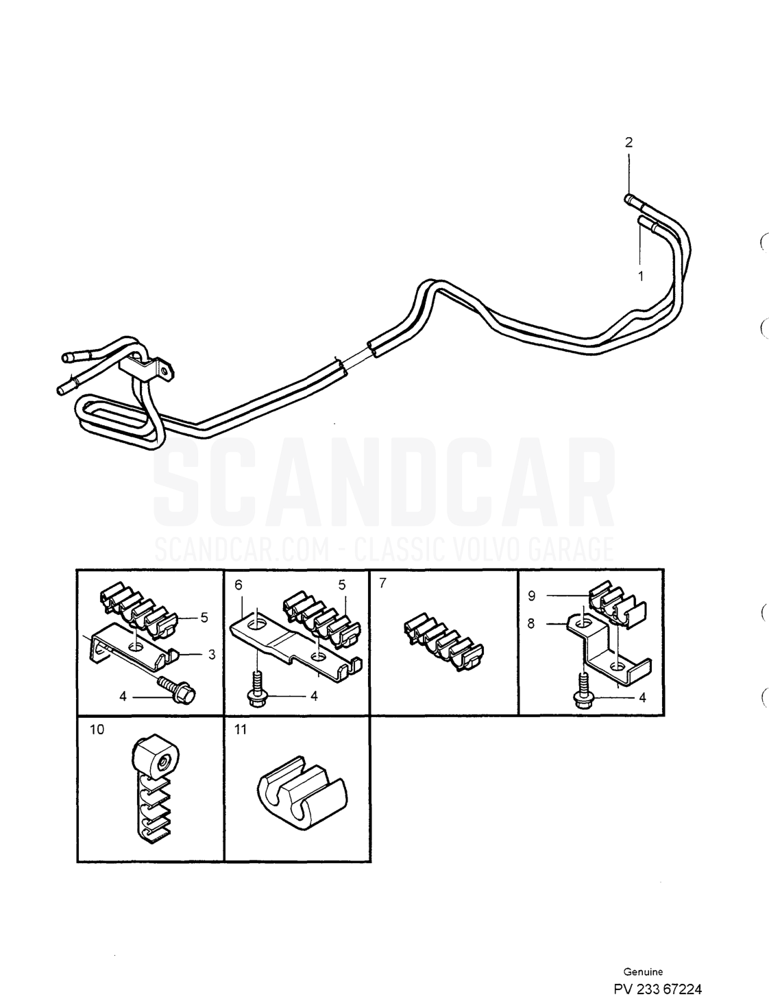 FUEL PIPES FROM TANK TO ENGINE - sprängskiss, Övriga delar, Volvo S40/V40-serien från 1996