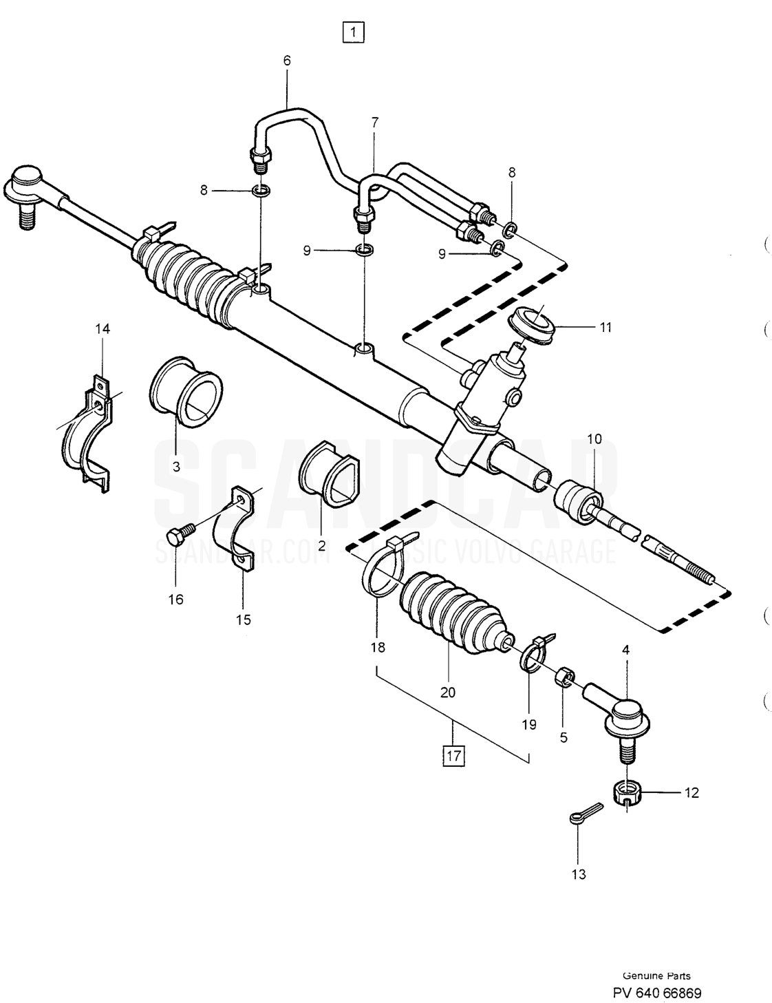 PUMP, SERVO STEERING - sprängskiss, Framaxel - Hjul - Styrning, Volvo S40/V40-serien från 1996